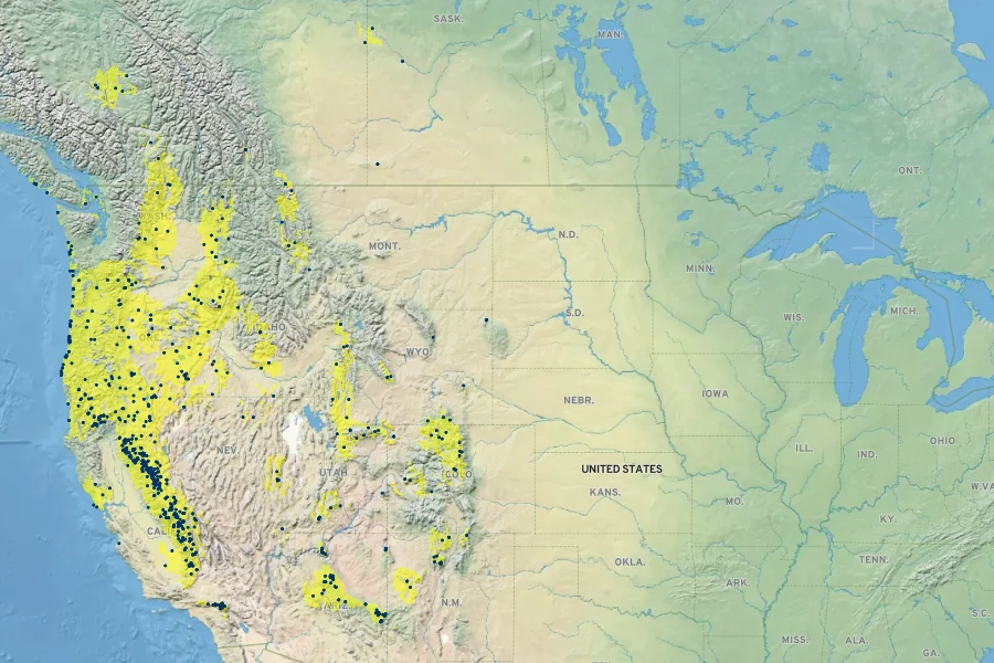 Juncus nevadensis Native Range