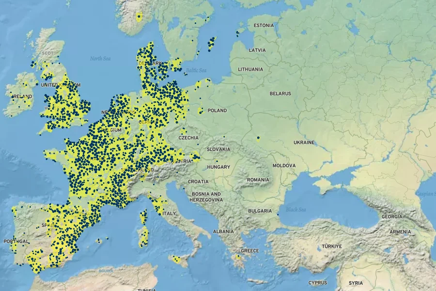 Juncus subnodulosus Native Range