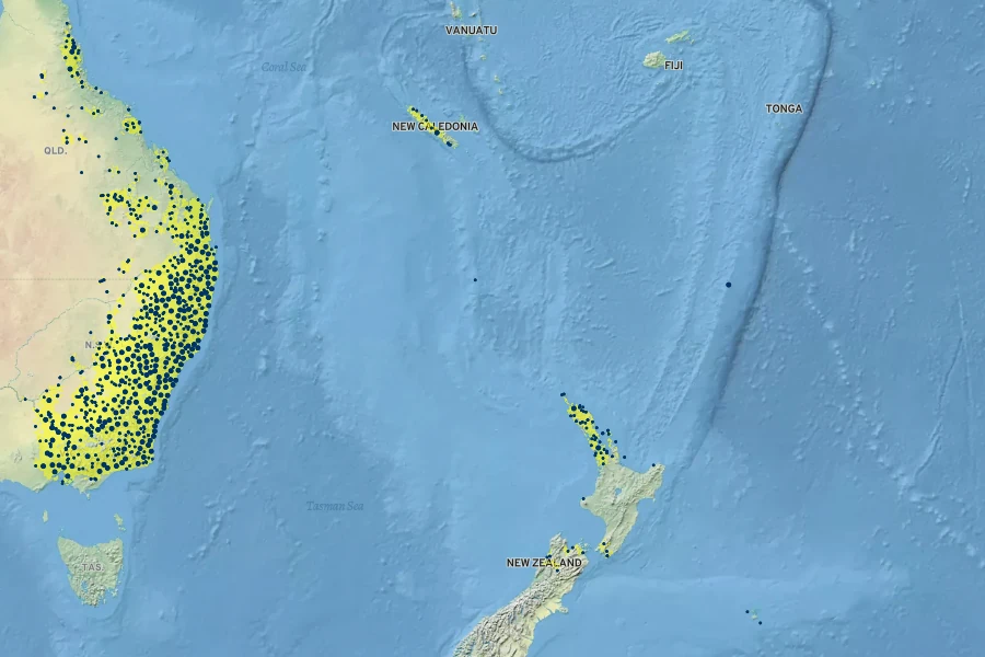 Juncus usitatus Native Range