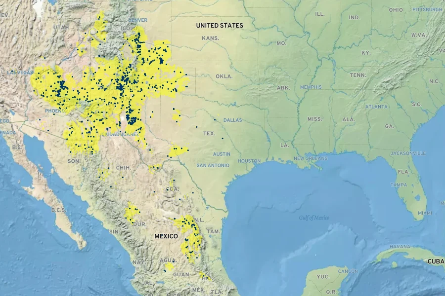 Juniperus monosperma Native Range