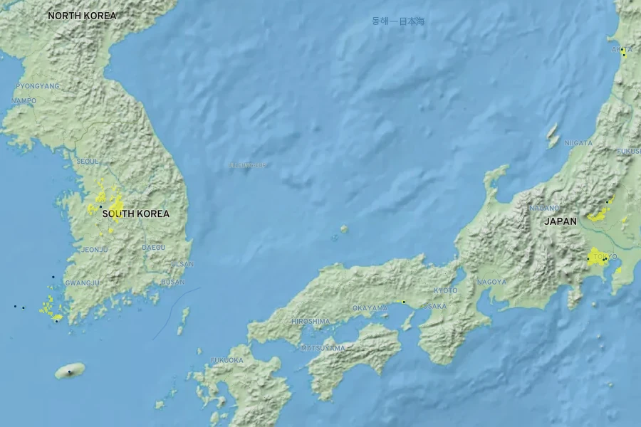 Juniperus procumbens Native Range