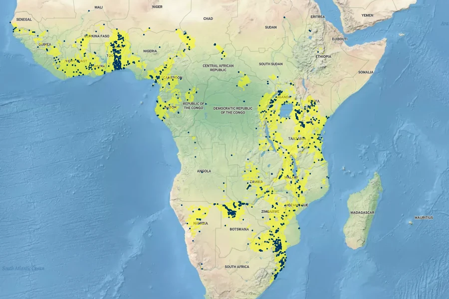Kigelia africana Native Range