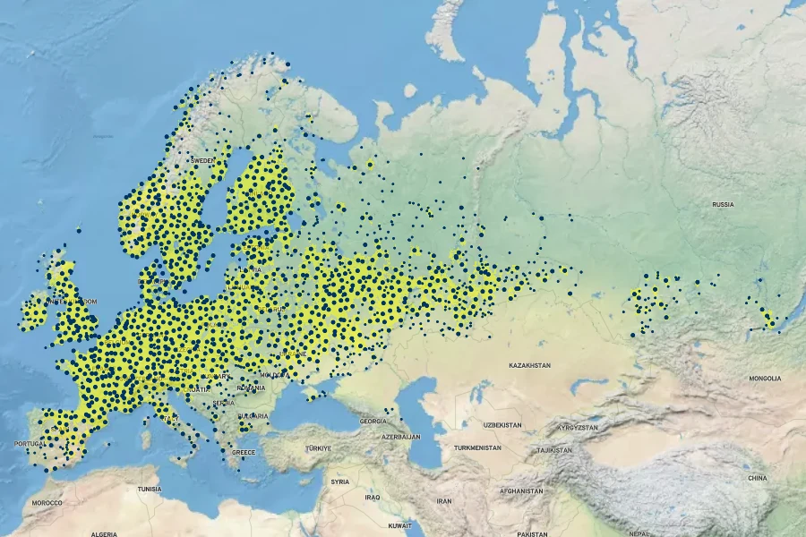 Knautia arvensis Native Range