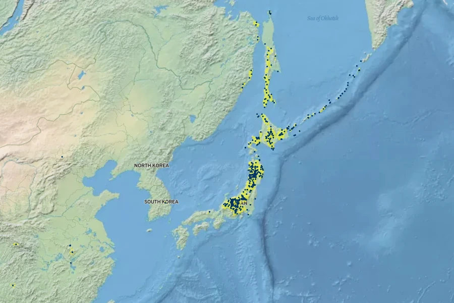 Kreidion chinensis Native Range