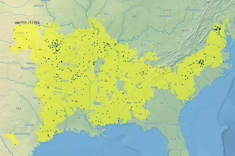 Krigia dandelion Native Range