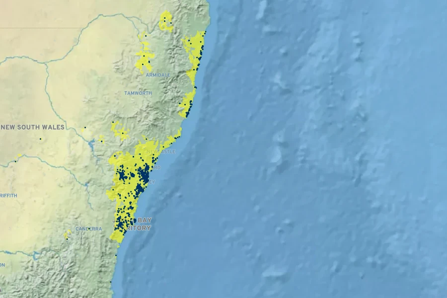 Kunzea capitata Native Range