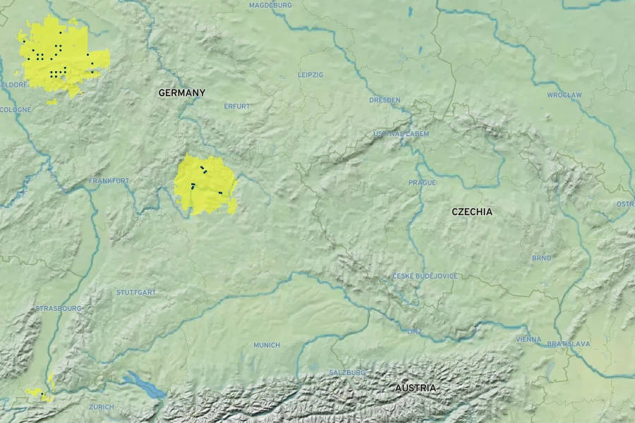 Laburnum ×watereri Native Range