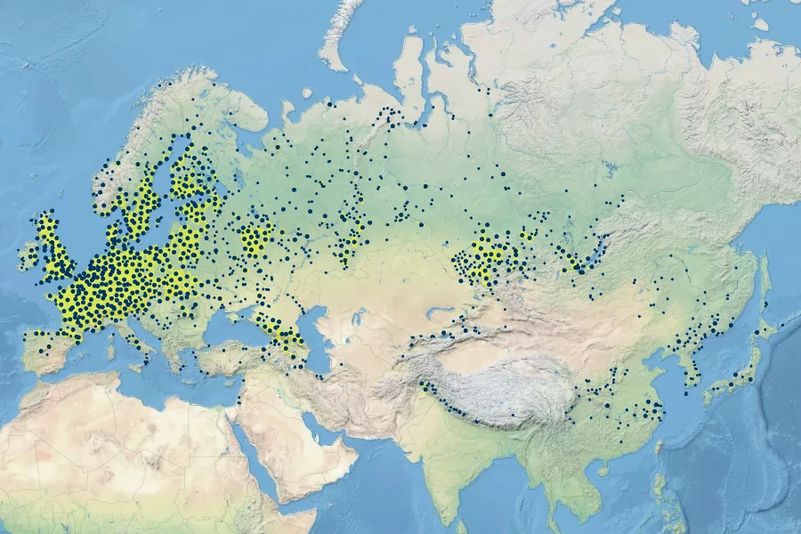 Lamium album Native Range