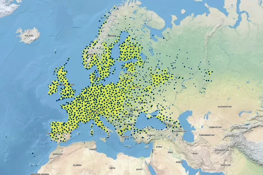 Lamium purpureum Native Range