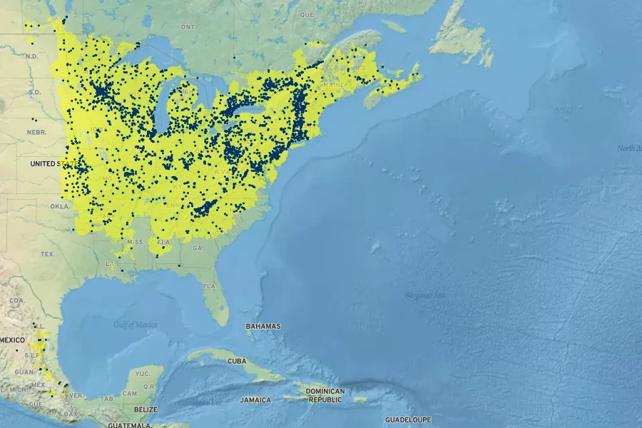 Laportea canadensis Native Range
