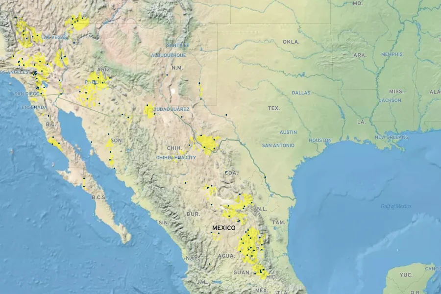 Larrea divaricata Native Range