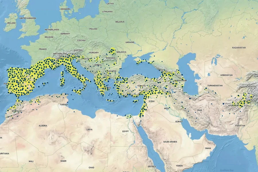 Lathyrus oleraceus Native Range