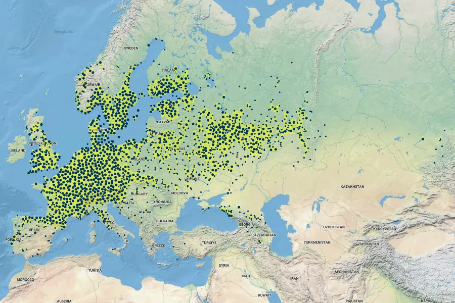 Lathyrus sylvestris Native Range