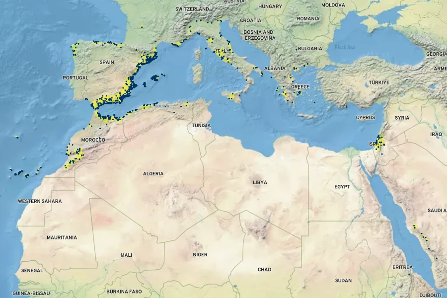 Lavandula dentata Native Range