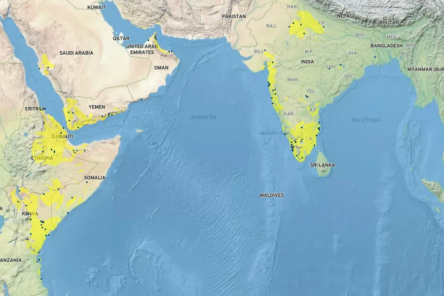 Lawsonia inermis Native Range
