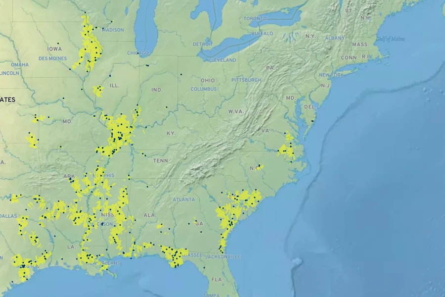 Leersia lenticularis Native Range
