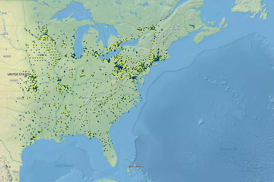 Leersia virginica Native Range