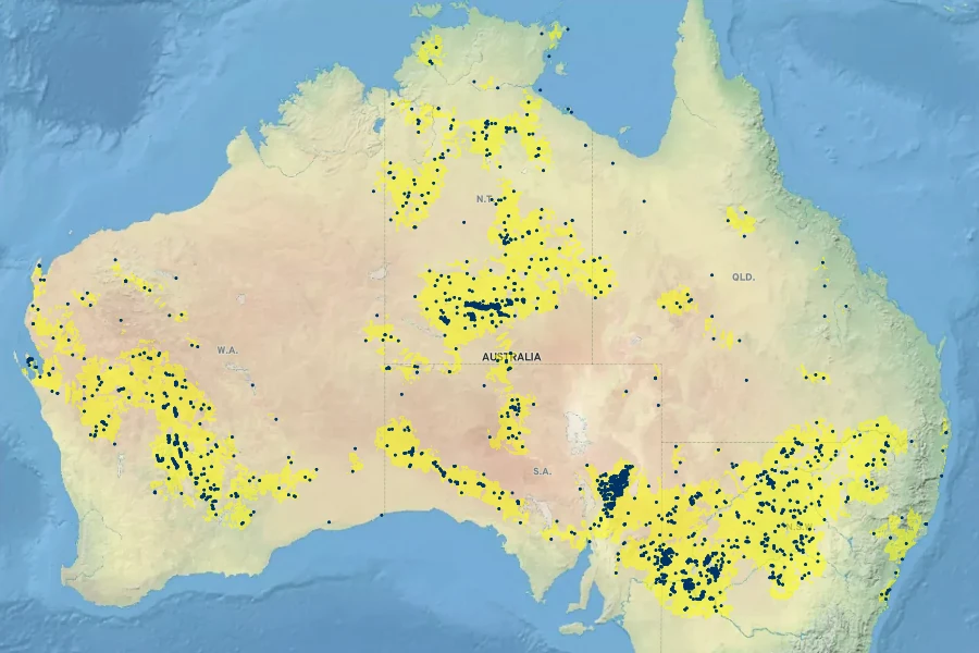 Leichhardtia australis Native Range