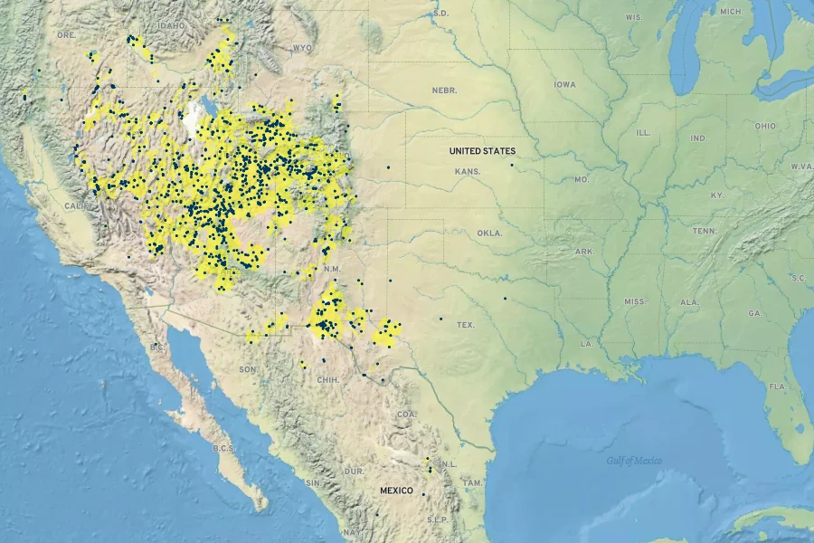 Lepidium montanum Native Range