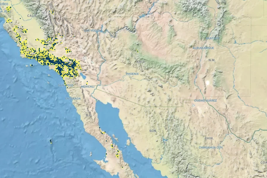 Lepidospartum squamatum Native Range
