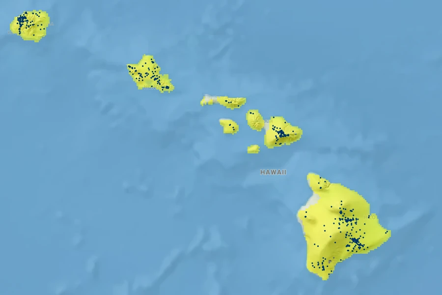 Leptecophylla tameiameiae Native Range