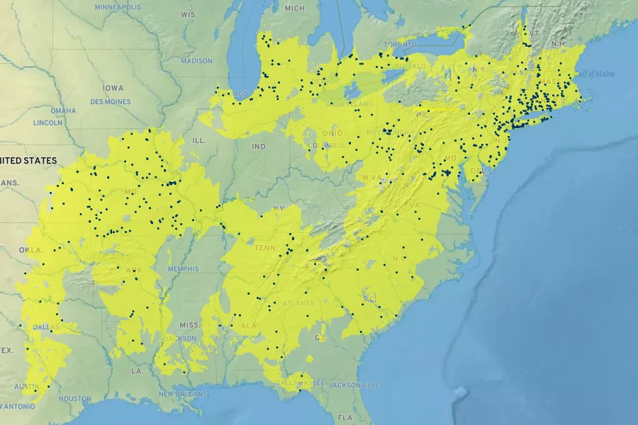 Lespedeza violacea Native Range