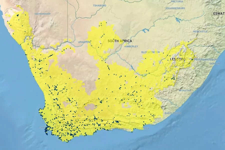 Lessertia frutescens Native Range