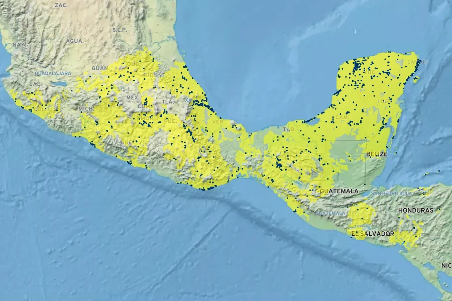 Leucaena leucocephala Native Range