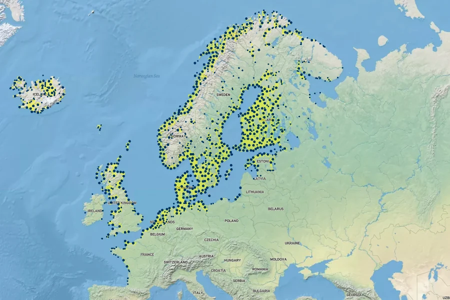 Leymus arenarius Native Range