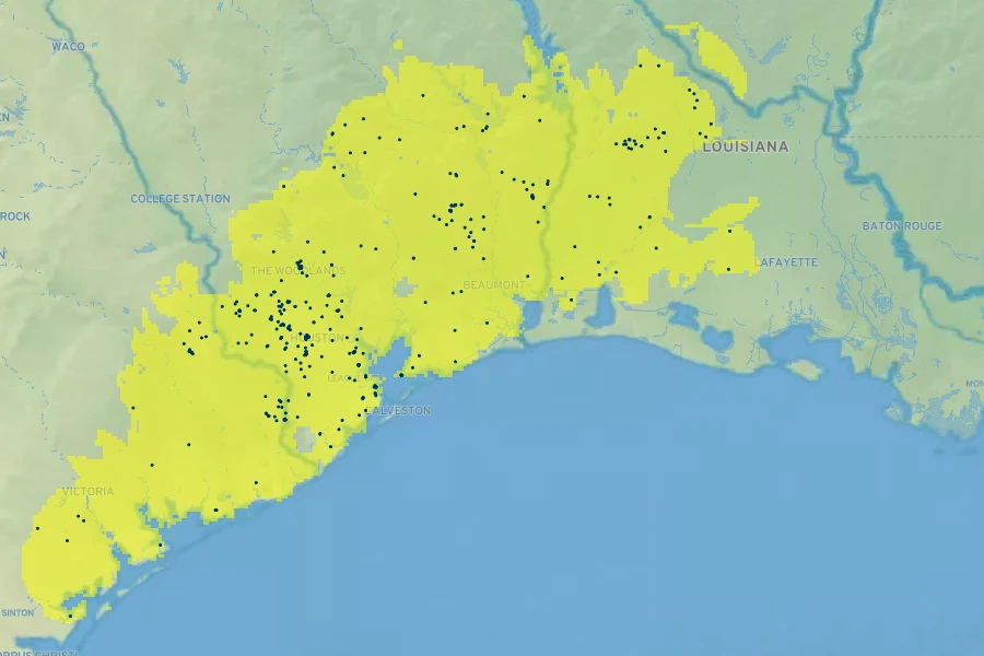 Liatris acidota Native Range
