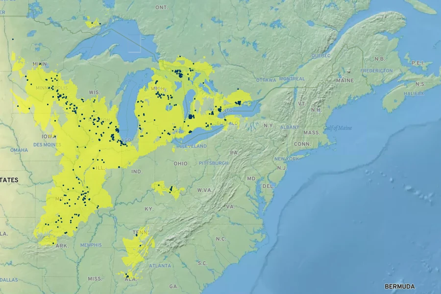 Liatris cylindracea Native Range