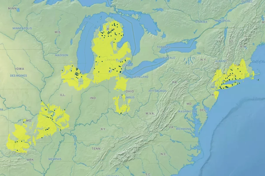Liatris scariosa var. nieuwlandii Native Range
