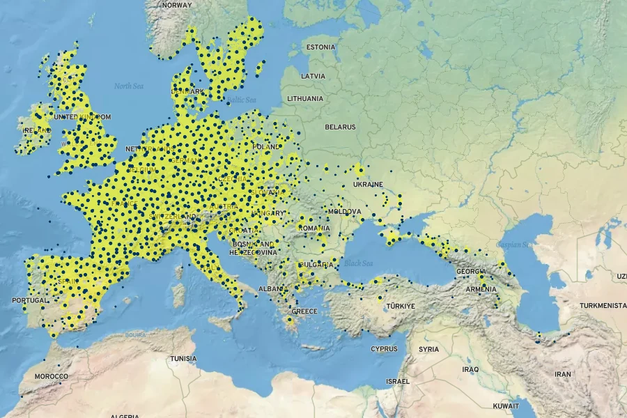 Ligustrum vulgare Native Range