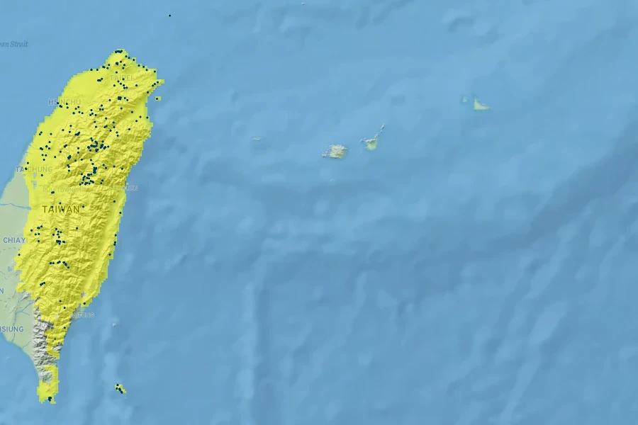 Lilium formosanum Native Range