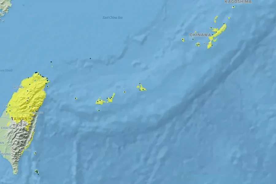 Lilium longiflorum Native Range