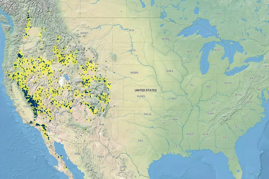 Linanthus pungens Native Range