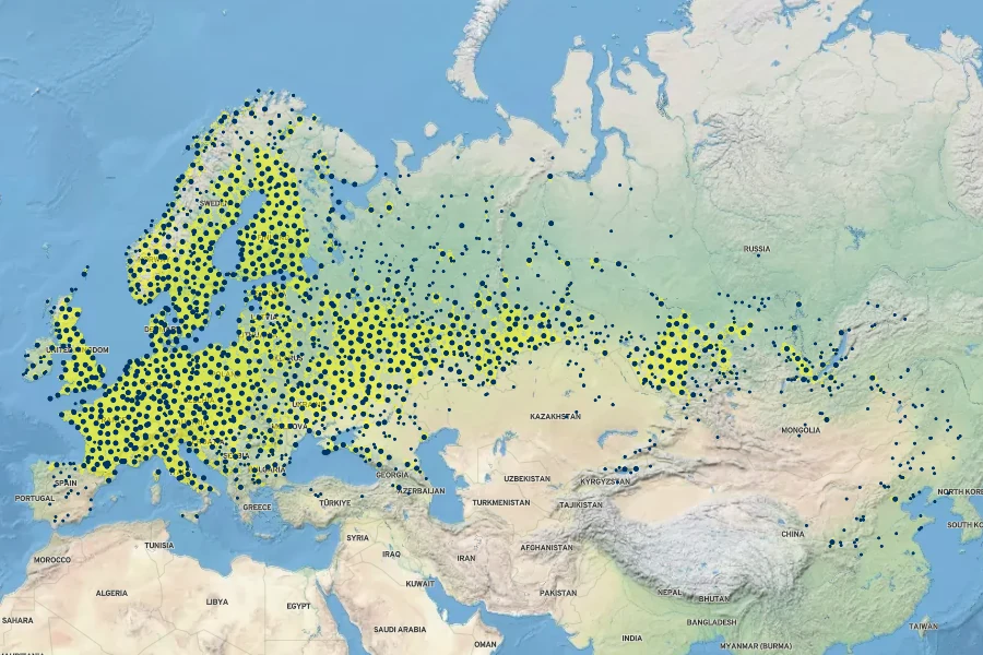 Linaria vulgaris Native Range