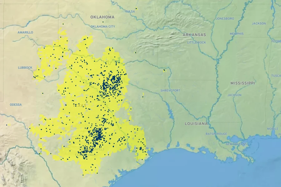 Lindheimera texana Native Range