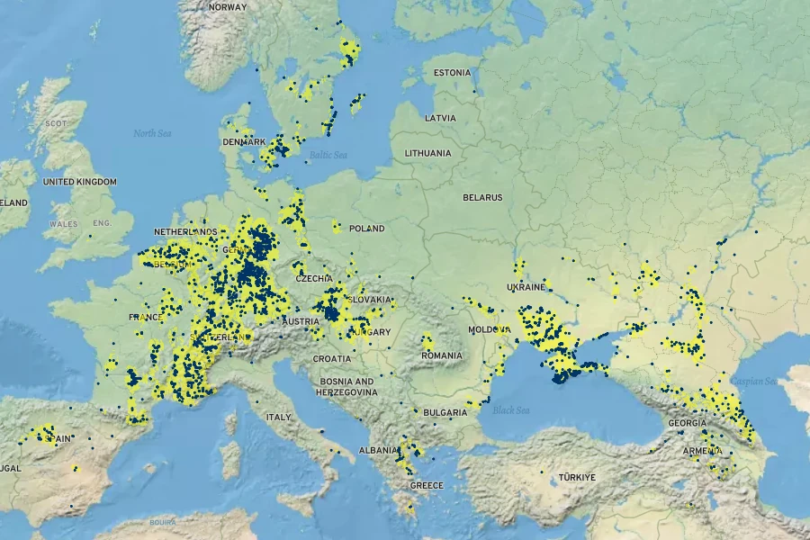 Linum austriacum Native Range
