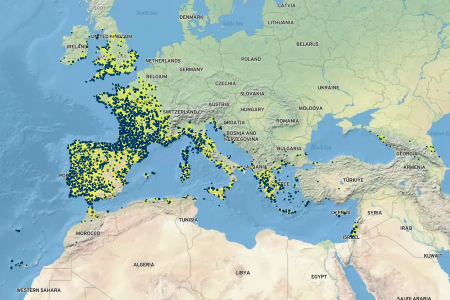 Linum bienne Native Range