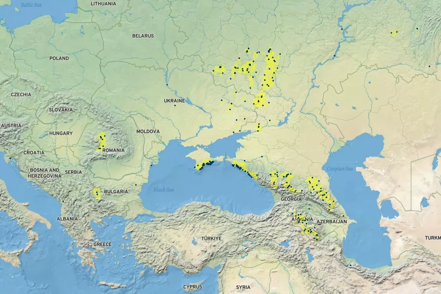 Linum nervosum Native Range