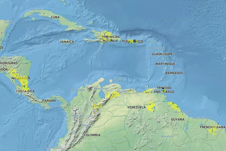 Lippia micromera Native Range