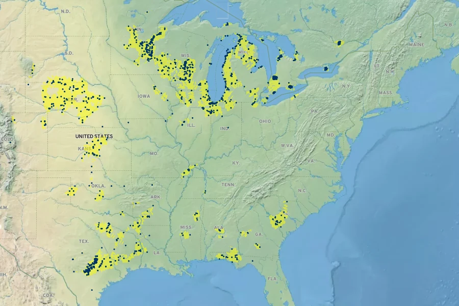 Lithospermum caroliniense Native Range
