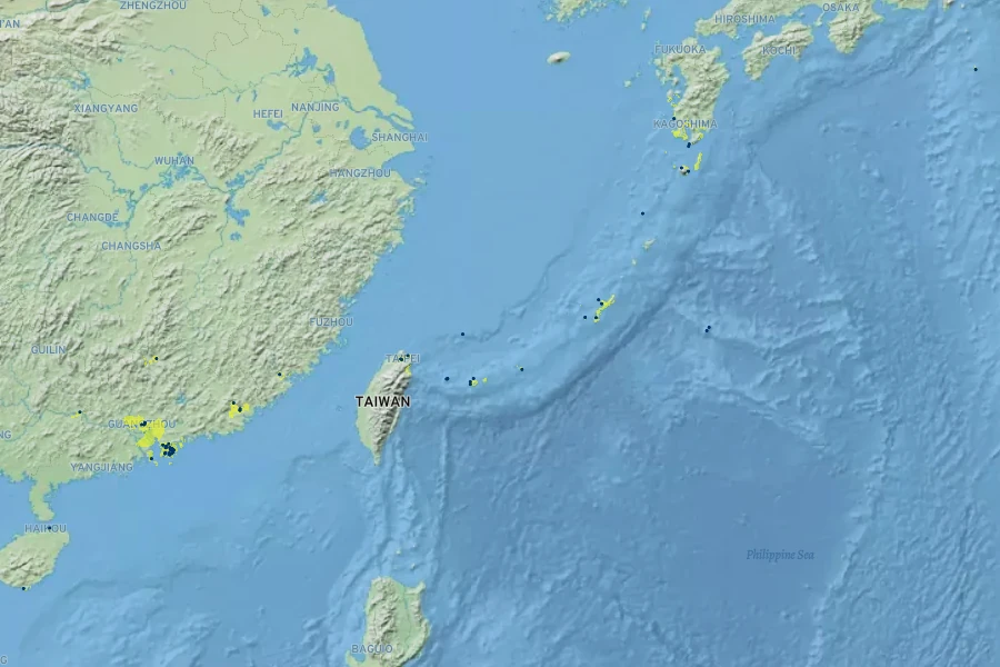 Livistona chinensis Native Range
