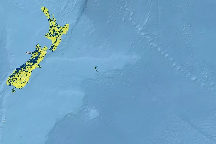 Lobelia angulata Native Range