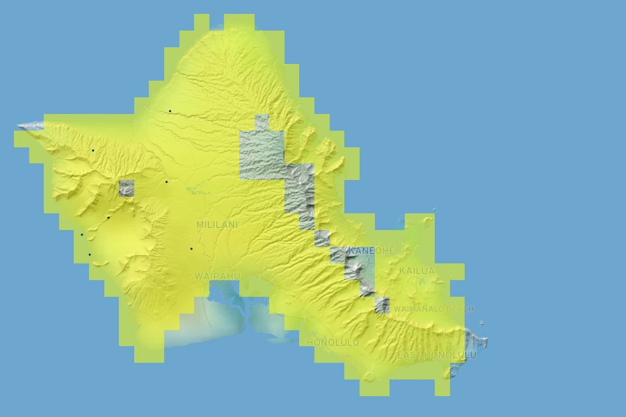 Lobelia oahuensis Native Range