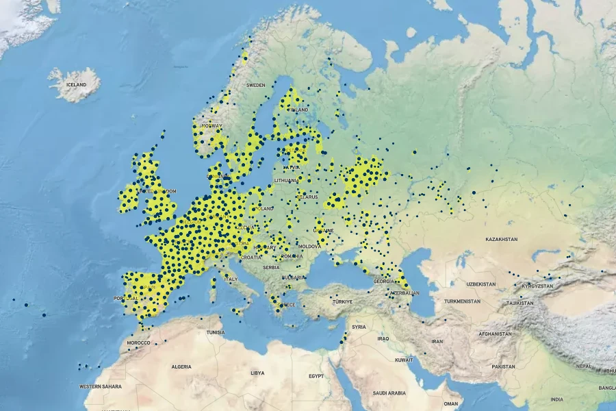 Lolium arundinaceum Native Range