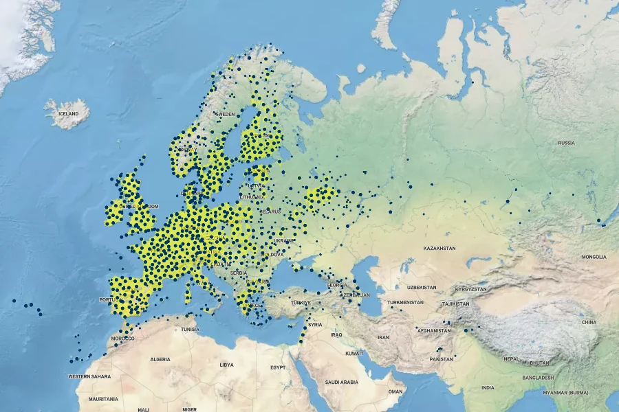 Lolium perenne Native Range
