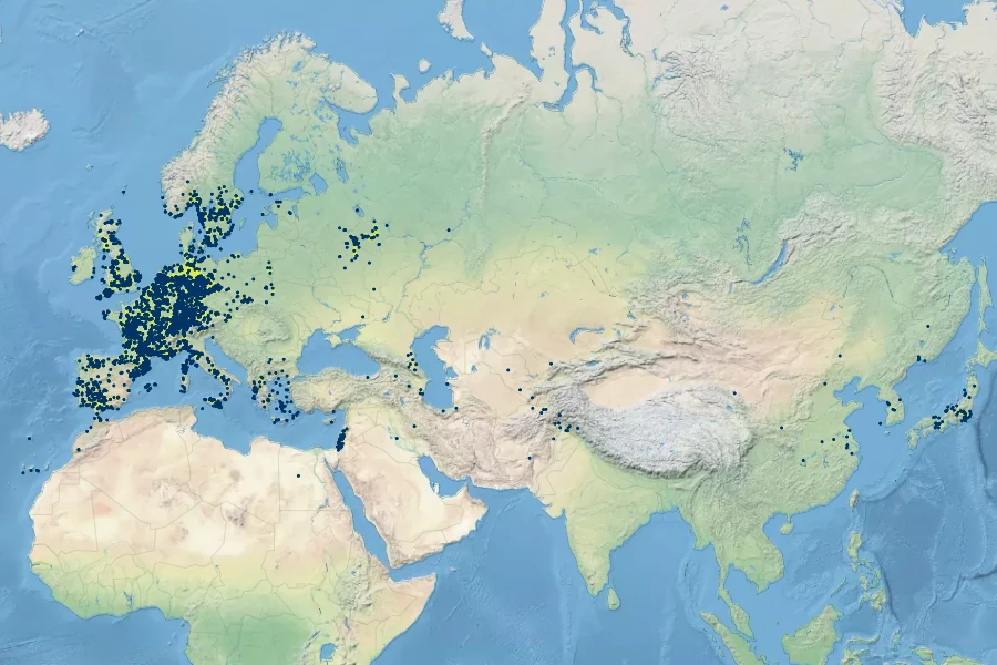 Lolium temulentum Native Range