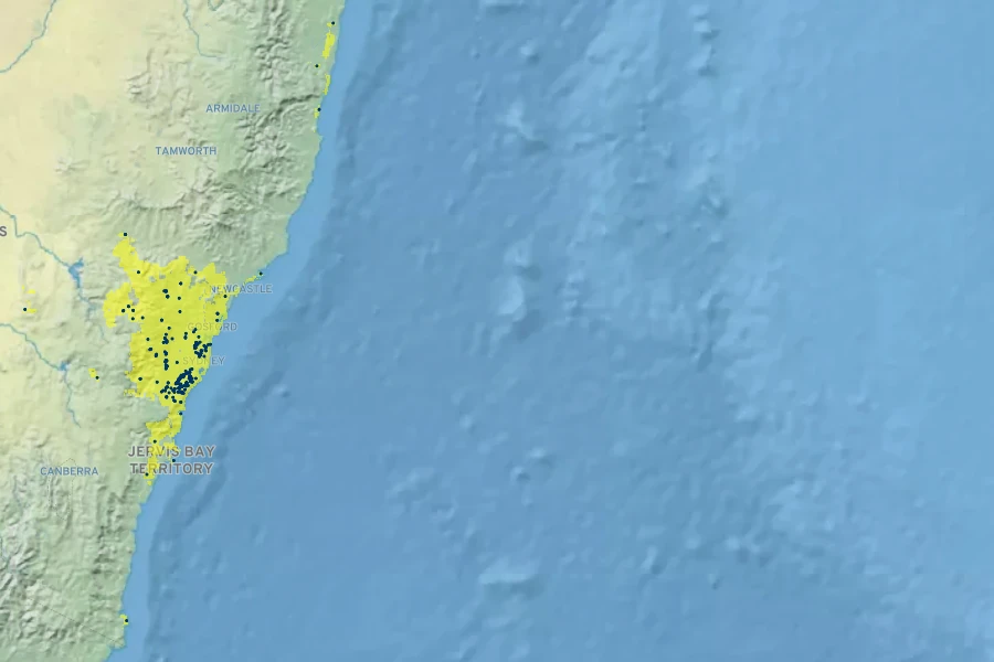 Lomandra fluviatilis Native Range